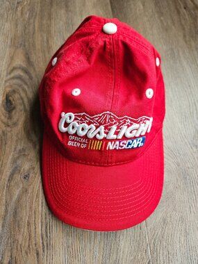 Vintage Coors Light Hat NASCAR Official Beer Red Baseball Cap The Game Snapback.